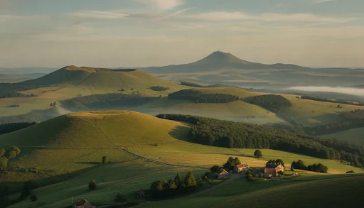 Paysage volcanique d'Auvergne, chaîne des Puys